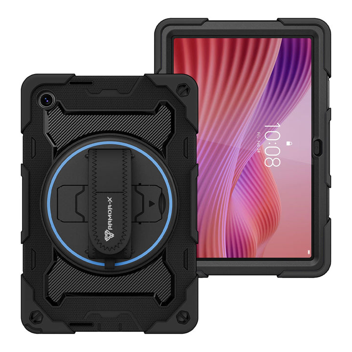 ARMOR-X Lenovo Tab K10 Gen 2 TB311 / Lenovo Tab ( 10.1" TB311 ) shockproof case, impact protection cover with hand strap and kick stand. One-handed design for your workplace.