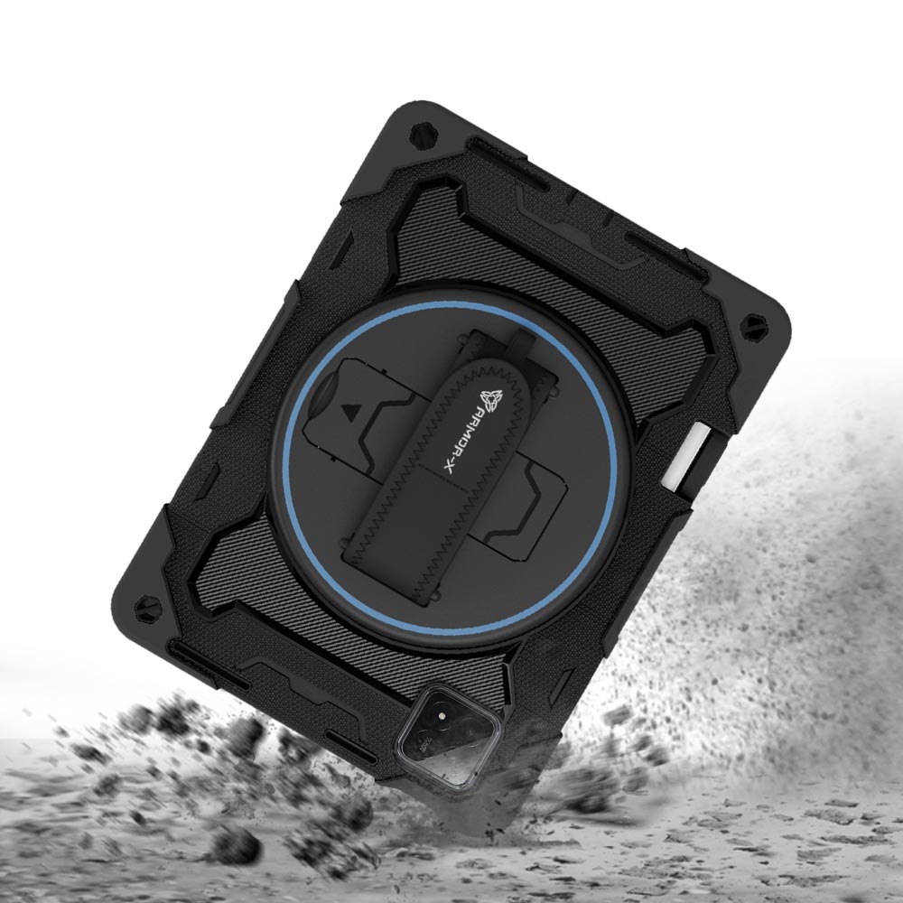 ARMOR-X Xiaomi Pad 6S Pro 12.4 shockproof case, impact protection cover with hand strap and kick stand. Rugged protective case with the best dropproof protection.