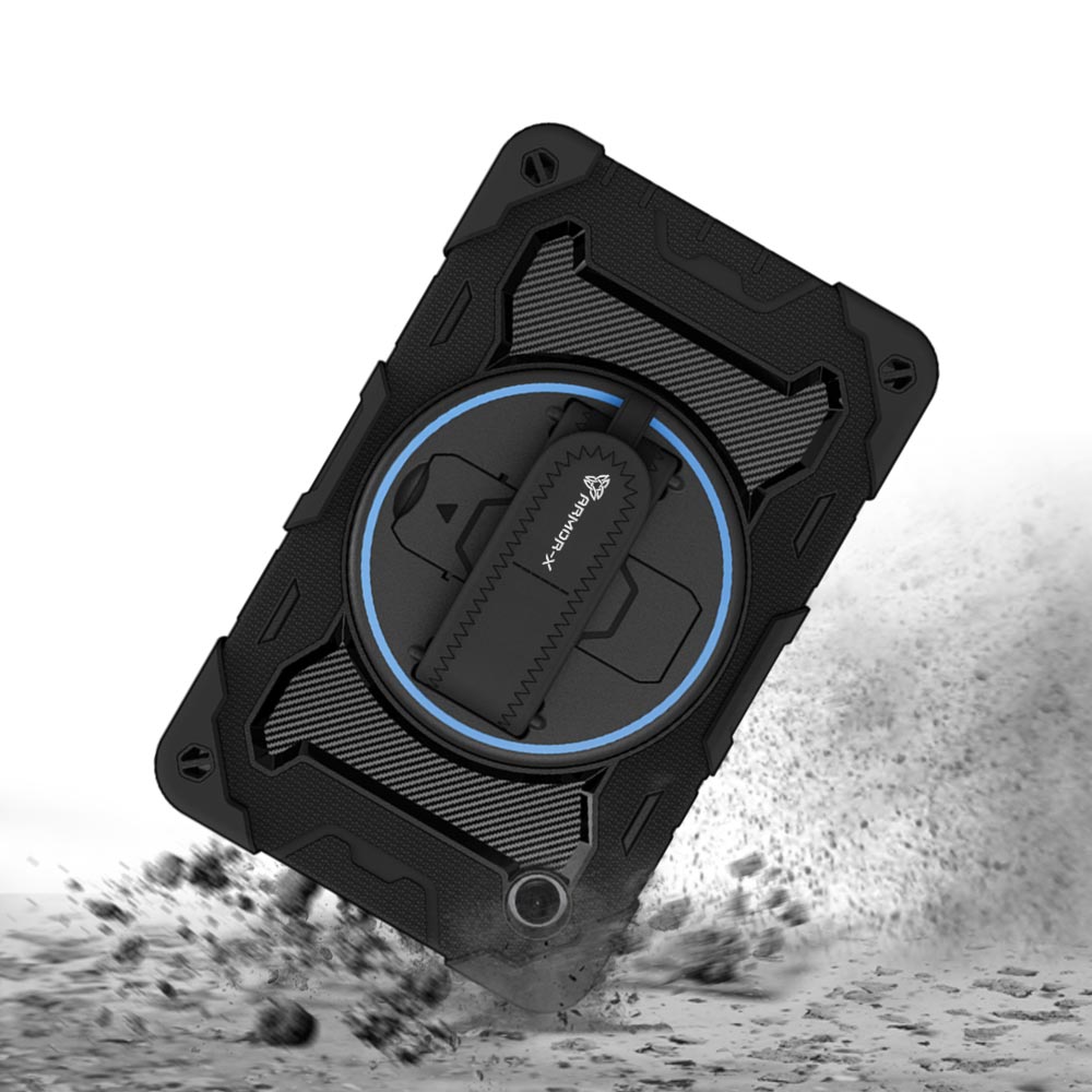 ARMOR-X Samsung Galaxy Tab A11 ( 8.7" ) SM-X130 / SM-X133 / SM-X135 shockproof case, impact protection cover with hand strap and kick stand. Rugged protective case with the best dropproof protection.