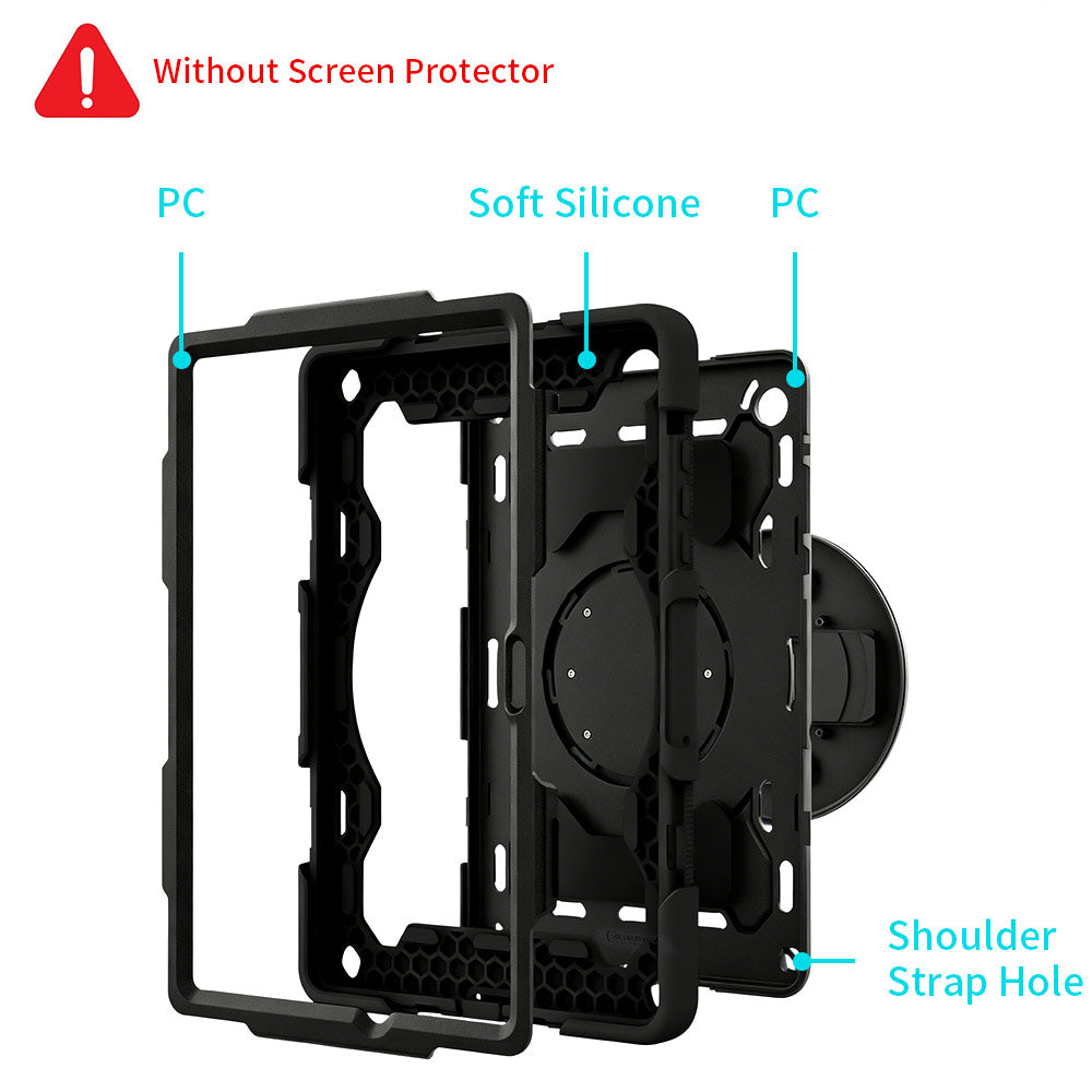 ARMOR-X Samsung Galaxy Tab A11+ A11 Plus ( 11" ) SM-X230 / SM-X235 / SM-X236 / SM-X238 shockproof case, impact protection cover with hand strap and kick stand. Ultra 3 layers impact resistant design.