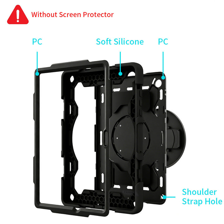 ARMOR-X Samsung Galaxy Tab A11+ A11 Plus ( 11" ) SM-X230 / SM-X235 / SM-X236 / SM-X238 shockproof case, impact protection cover with hand strap and kick stand. Ultra 3 layers impact resistant design.