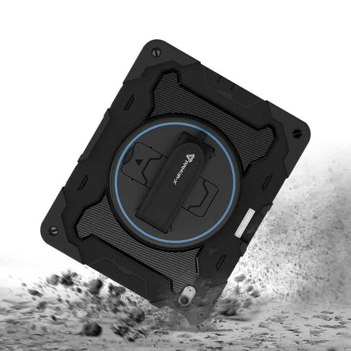 ARMOR-X iPad Air 13 (M2) / (M3) shockproof case, impact protection cover with hand strap and kick stand. Rugged protective case with the best dropproof protection.