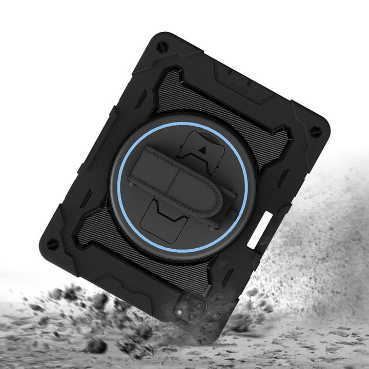 ARMOR-X iPad Air 11 ( M2 ) shockproof case, impact protection cover with hand strap and kick stand. Rugged protective case with the best dropproof protection.