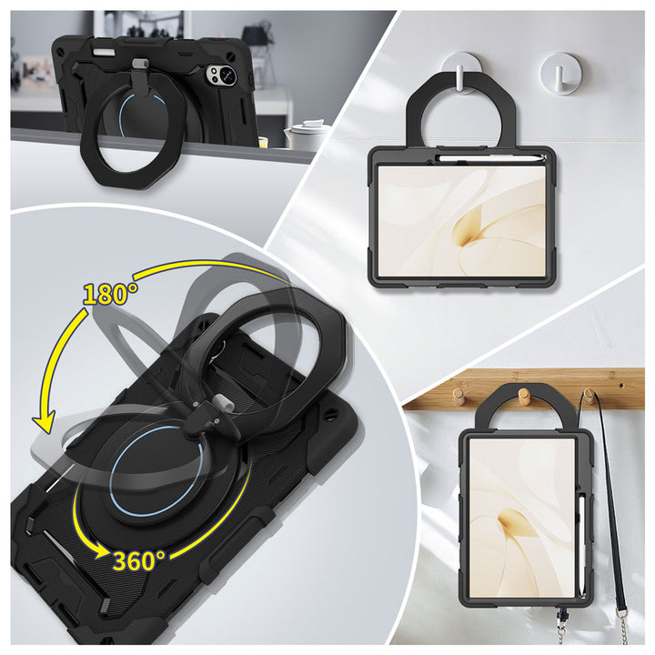NON-HW-MTP-BKY | Huawei MatePad 12 X (2026) / (2025) LRT-W09 / (2024) BKY-W09 | Rugged Case with Kick-Stand &amp; Folding Grip &amp; Pencil Holder