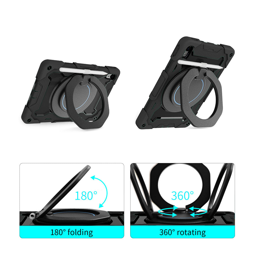 ARMOR-X Huawei MatePad 11 (2023) DBR-W10 shockproof case, impact protection cover with kickstand and folding grip. Folding grip kickstand support both portrait and landscape mode.