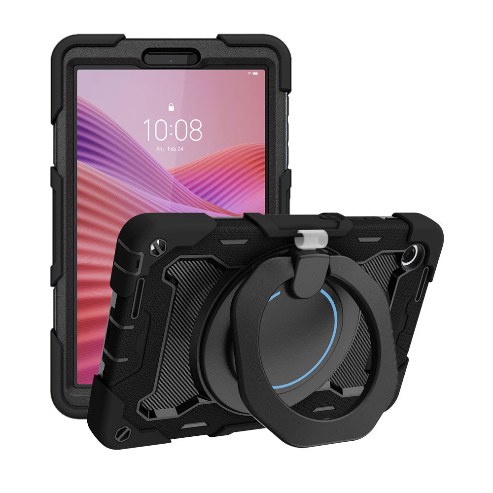 ARMOR-X Lenovo Tab K9 / Lenovo Tab One TB305 shockproof case, impact protection cover. Rugged case with kick stand. Hand free typing, drawing, video watching.