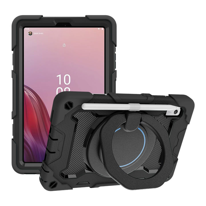 ARMOR-X Lenovo Tab M9 TB310 shockproof case, impact protection cover. Rugged case with kick stand. Hand free typing, drawing, video watching.