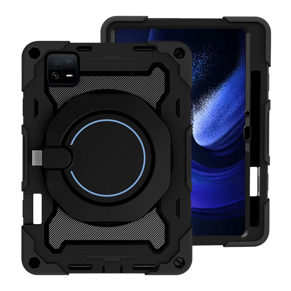 ARMOR-X Xiaomi Pad 6 / 6 Pro shockproof case, impact protection cover. Rugged case with kick stand. Hand free typing, drawing, video watching.