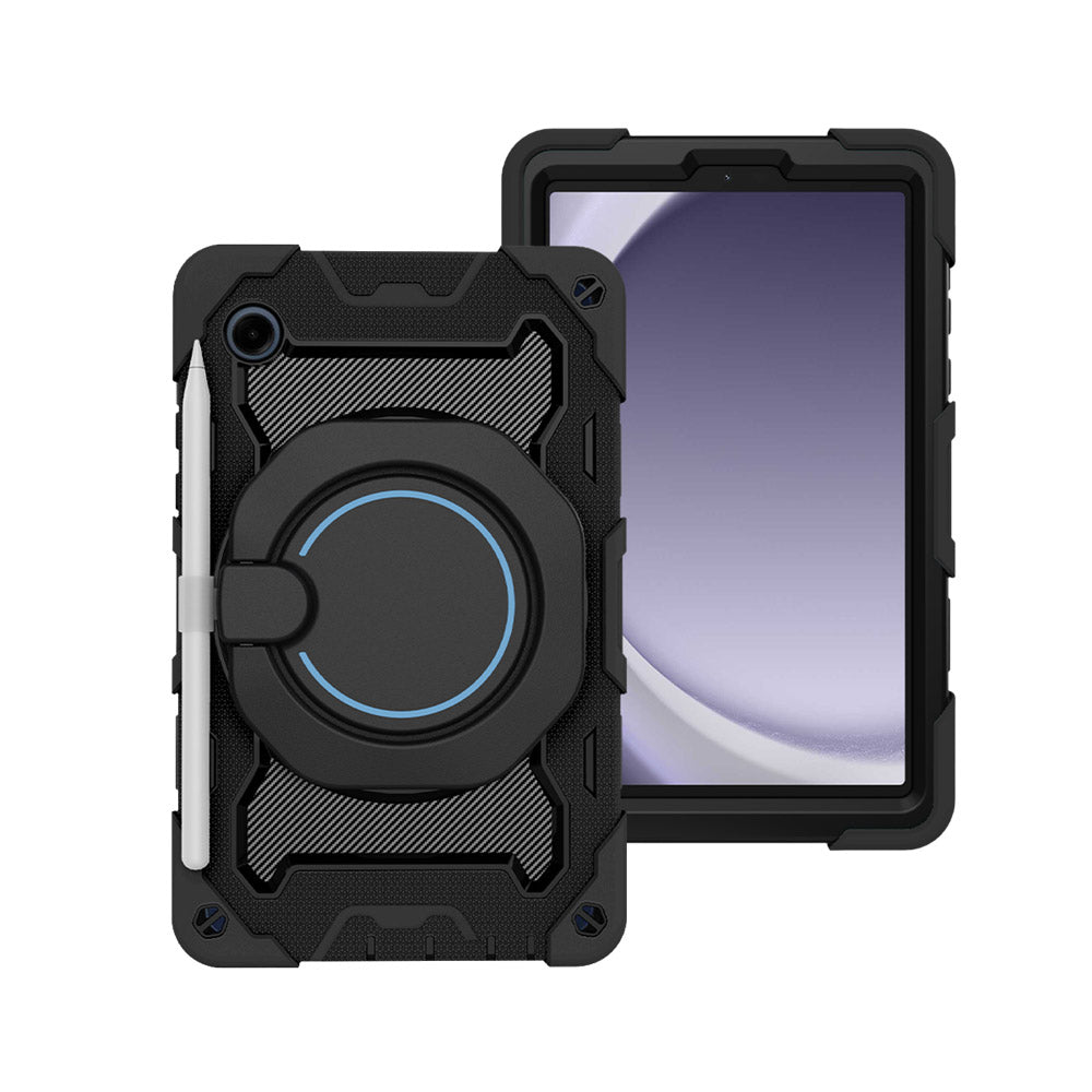 ARMOR-X Samsung Galaxy Tab A9 SM-X110 / SM-X115 shockproof case, impact protection cover. Rugged case with kick stand. Hand free typing, drawing, video watching.
