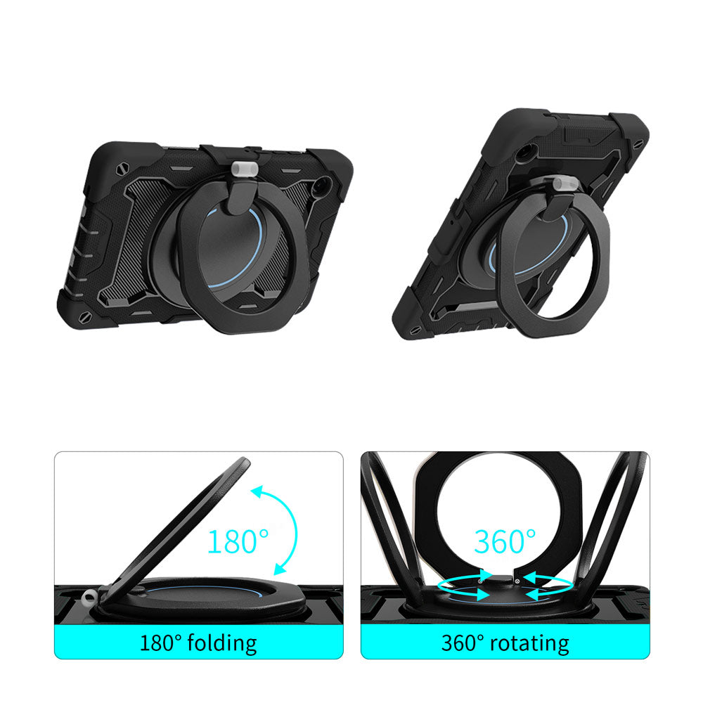 ARMOR-X Samsung Galaxy Tab A11 ( 8.7" ) SM-X130 / SM-X133 / SM-X135 shockproof case, impact protection cover with kickstand and folding grip. Folding grip kickstand support both portrait and landscape mode.