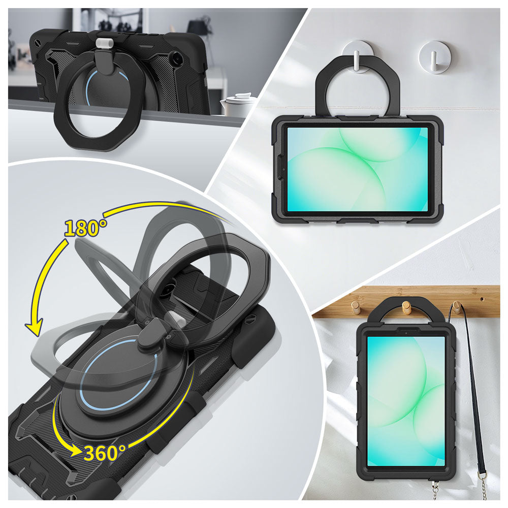 ARMOR-X Samsung Galaxy Tab A11 ( 8.7" ) SM-X130 / SM-X133 / SM-X135 shockproof case, impact protection cover. Large handle for comfortable one-hand grip to easily carry and travel.
