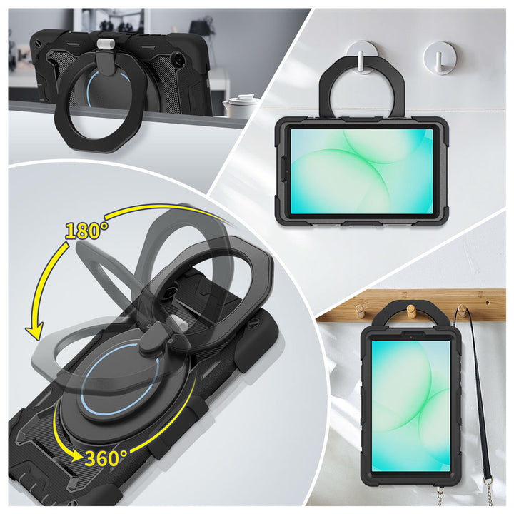 ARMOR-X Samsung Galaxy Tab A11 ( 8.7" ) SM-X130 / SM-X133 / SM-X135 shockproof case, impact protection cover. Large handle for comfortable one-hand grip to easily carry and travel.