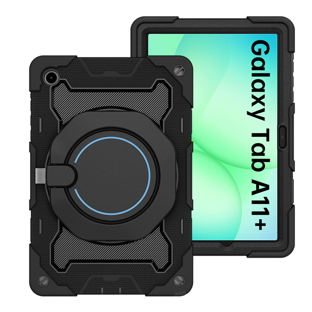 ARMOR-X Samsung Galaxy Tab A11+ A11 Plus ( 11" ) SM-X230 / SM-X235 / SM-X236 / SM-X238 shockproof case, impact protection cover. Rugged case with kick stand. Hand free typing, drawing, video watching.