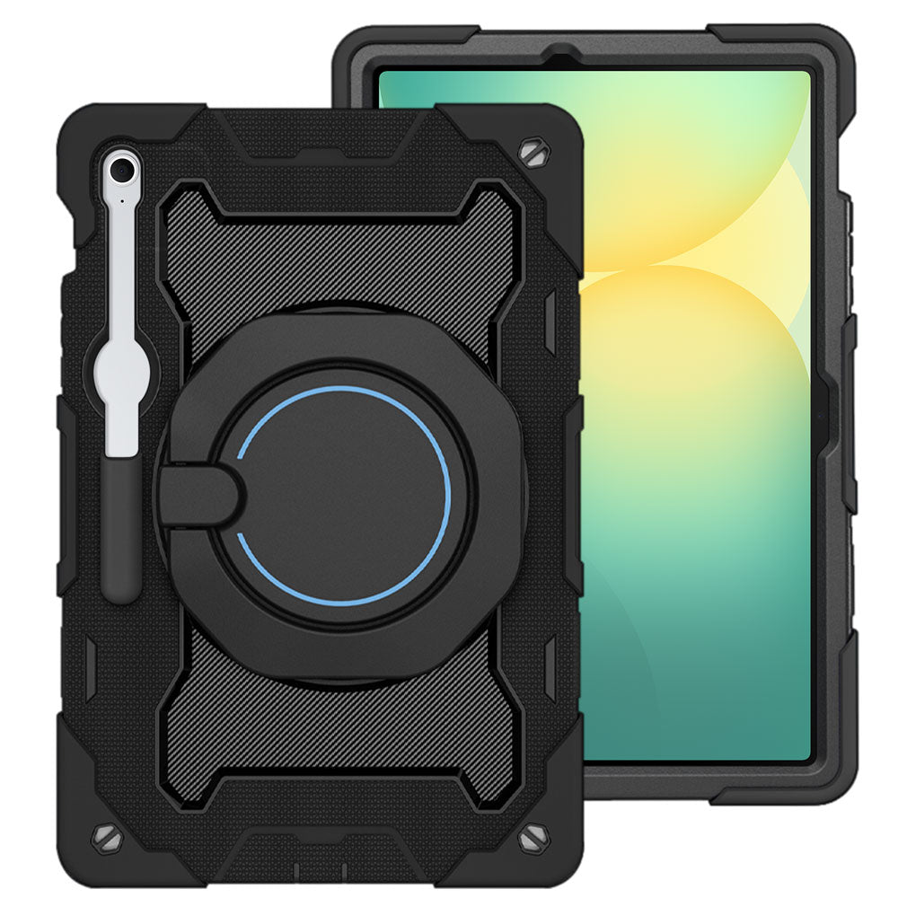 ARMOR-X Samsung Galaxy Tab S10 FE+ S10 FE Plus SM-X620 X626 X628 shockproof case, impact protection cover. Rugged case with kick stand. Hand free typing, drawing, video watching.