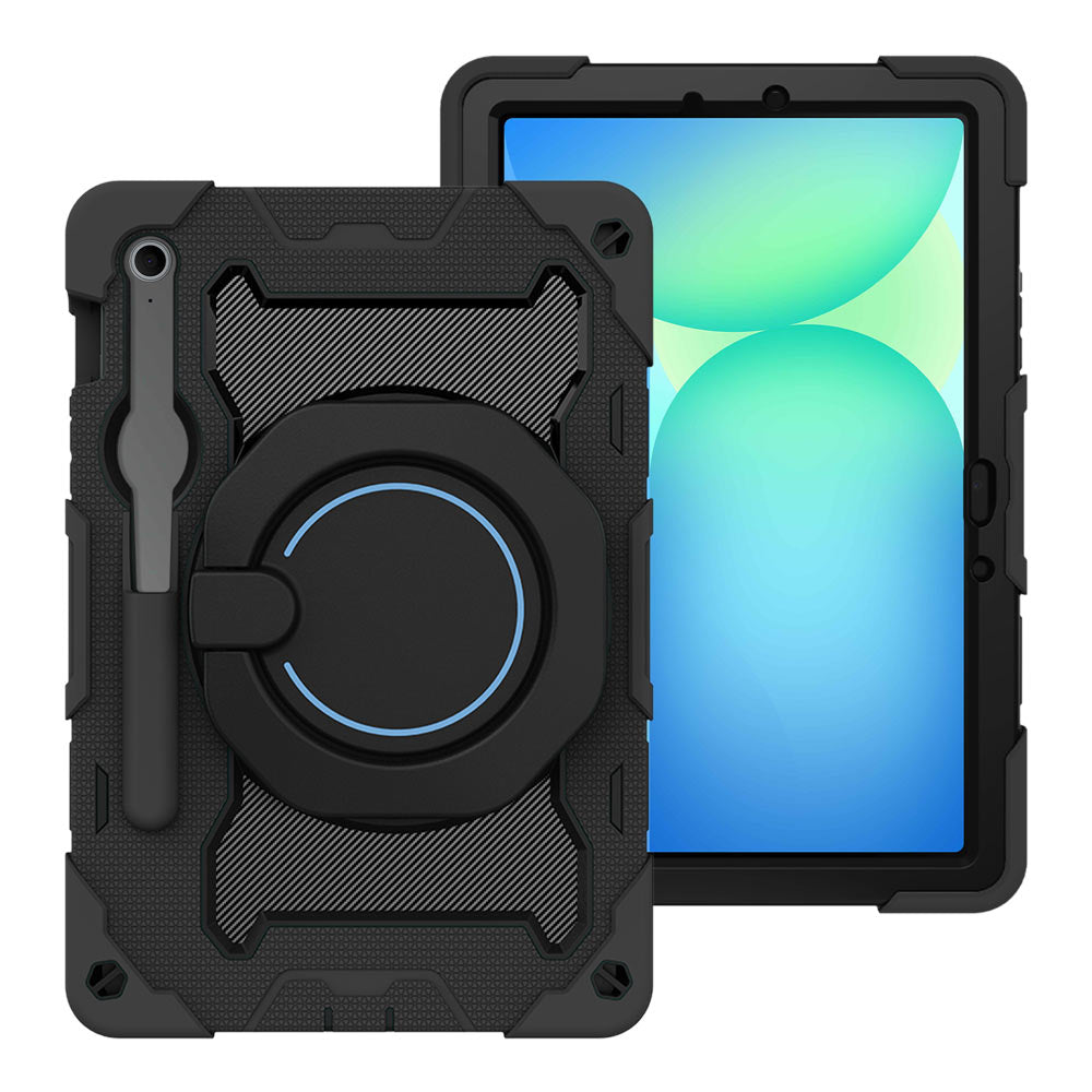 ARMOR-X Samsung Galaxy Tab S10 FE SM-X520 X526 X528 / S10 Lite SM-X400 X406 shockproof case, impact protection cover. Rugged case with kick stand. Hand free typing, drawing, video watching.