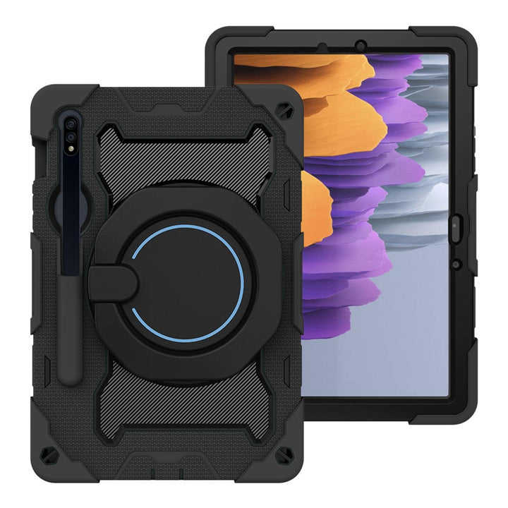 ARMOR-X Samsung Galaxy Tab S7 SM-T870 / SM-T875 / SM-T876B shockproof case, impact protection cover. Rugged case with kick stand. Hand free typing, drawing, video watching.