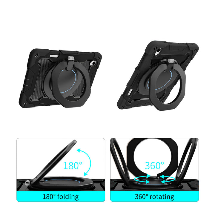 ARMOR-X Samsung Galaxy Tab S11 SM-X730 / X736 / X738 shockproof case, impact protection cover with kickstand and folding grip. Folding grip kickstand support both portrait and landscape mode.
