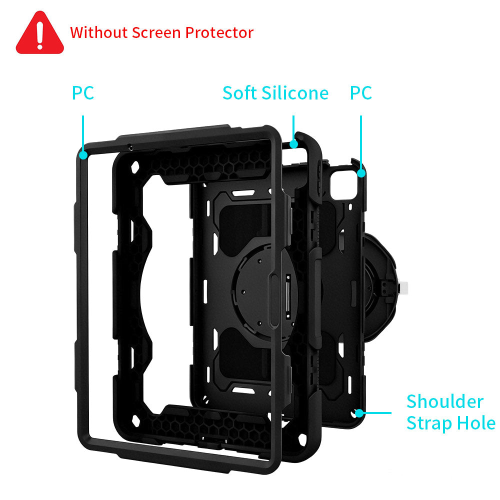 ARMOR-X Apple iPad Air 11 (M2) / (M3) / (M4) shockproof case, three-layer shock absorbing construction provides complete protection against accidental drops, bumps and shocks.