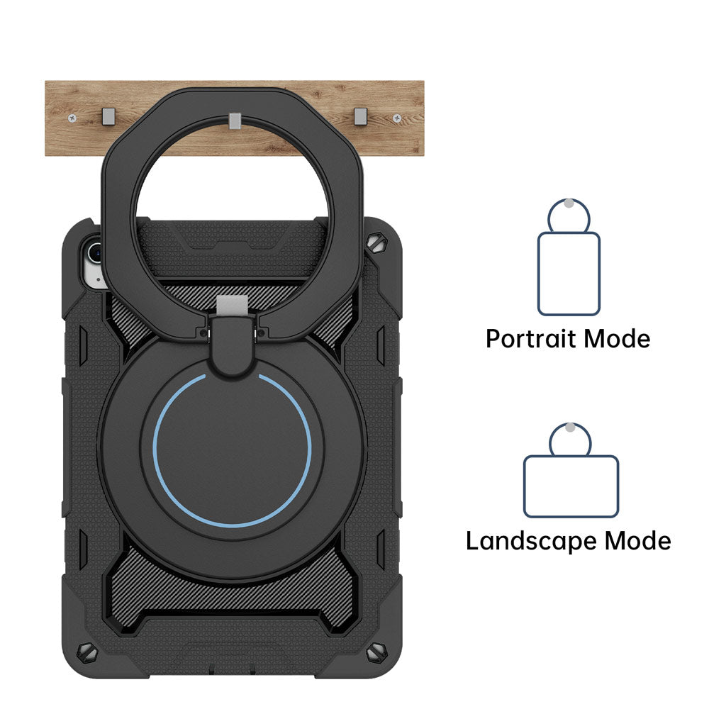 ARMOR-X Apple iPad Air 11 (M2) / (M3) / (M4) shockproof case, impact protection cover. Large handle for comfortable one-hand grip to easily carry and travel.