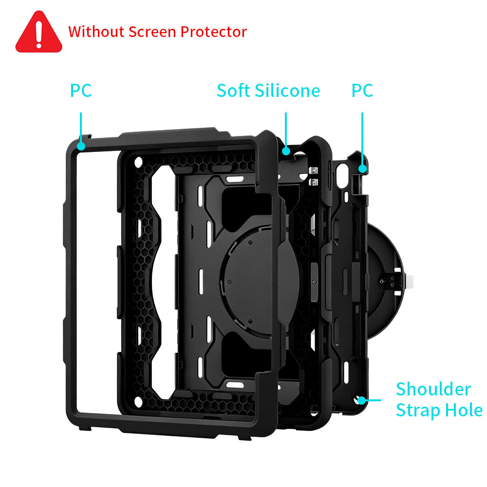 ARMOR-X Apple iPad Air 13 (M2) / (M3) / (M4) shockproof case, three-layer shock absorbing construction provides complete protection against accidental drops, bumps and shocks.
