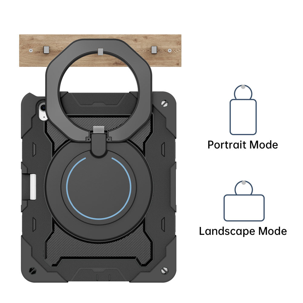 ARMOR-X Apple iPad Air 13 (M2) / (M3) / (M4) shockproof case, impact protection cover. Large handle for comfortable one-hand grip to easily carry and travel.