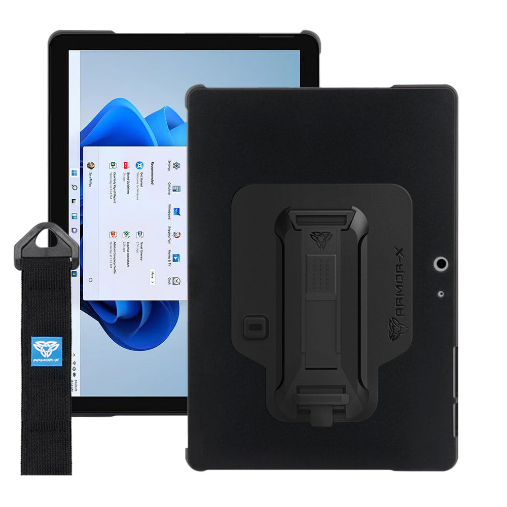 NXS-MS-SFGO | Microsoft Surface Go 4 / Go 3 / Go 2 / Go | Protective case w/ hand strap & X-mount support smart keyboard