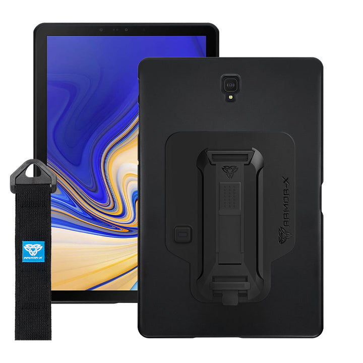 NXS-SS-S4 | Samsung Galaxy Tab S4 10.5 T830 T835 | Shockproof Case w/ Kickstand & hand strap & X-Mount