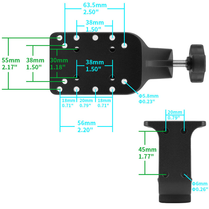 P58K | Heavy-Duty G-Clamp Mount | ONE-LOCK for Phone