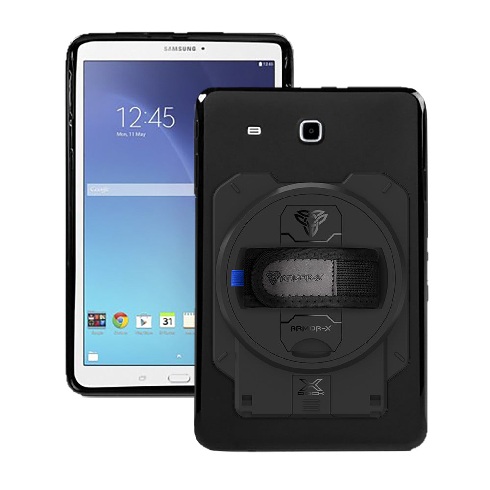 ARMOR-X Samsung Galaxy Tab E 9.6 SM-T560 / T567V / T561 ( NU version 5,000 mAh, Dimensions: 241.9 x 149.5 x 8.5 mm (9.52 x 5.89 x 0.33 in)）shockproof case with X-DOCK modular eco-system.