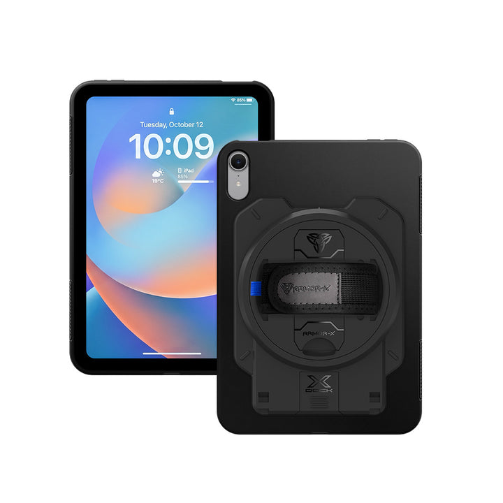 ARMOR-X iPad mini 8 shockproof case with X-DOCK modular eco-system.