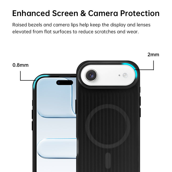 ARMOR-X iPhone Air / 17 Air case with MagSafe. Raised bezels and camera lips help keep the display and lenses elevated from flat surfaces to reduce scratches and wear.