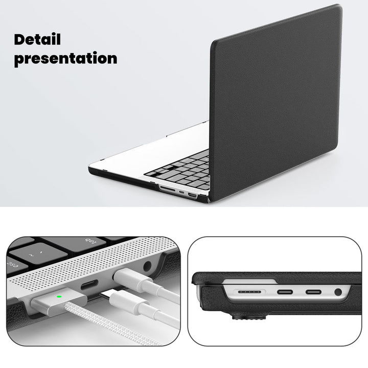 PUC-MB-P14 | MacBook Pro 14" 2021 / 2023 / 2024 (M1 Pro/Max A2442 / M2 A2779 / M3 A2918 A2992 / M4) | PU Leather Hard Shell Dual Layer Protective Cover