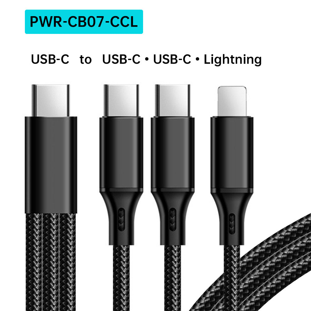PWR-CB | 2 Meter / 1.2 Meter 3-in-1 Cable | USB-C • Micro • Lightning