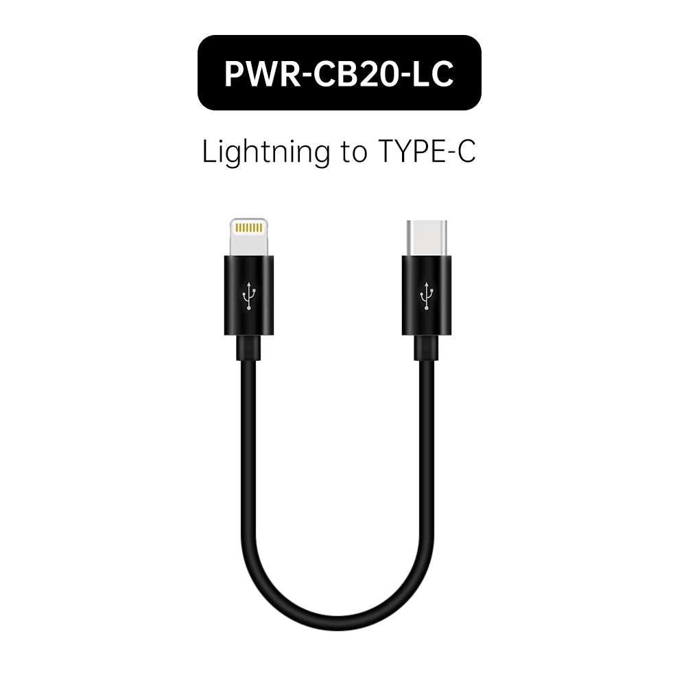 PWR-CB20 | 20cm Short Usb Cable | TYPE-A • TYPE-C • Lightning • Micro