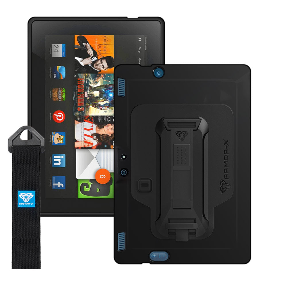 PXS-AZ01-8.9 | Amazon Kindle Fire HDX 8.9 | Shockproof Case w/ Kickstand & hand strap & X-Mount