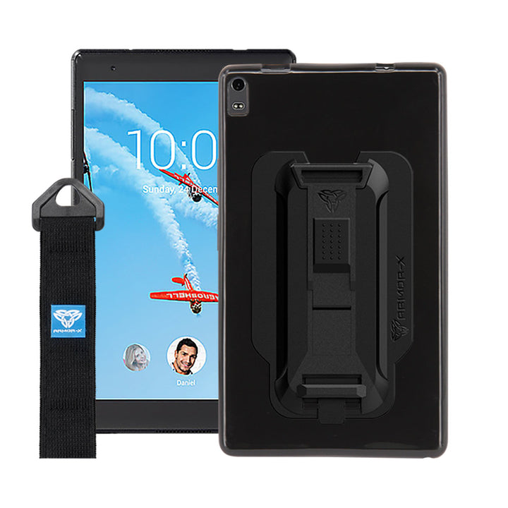 PXS-LN22 | Lenovo Tab 4 8.0 Plus TB-8704 | Shockproof Case w/ Kickstand & hand strap & X-Mount