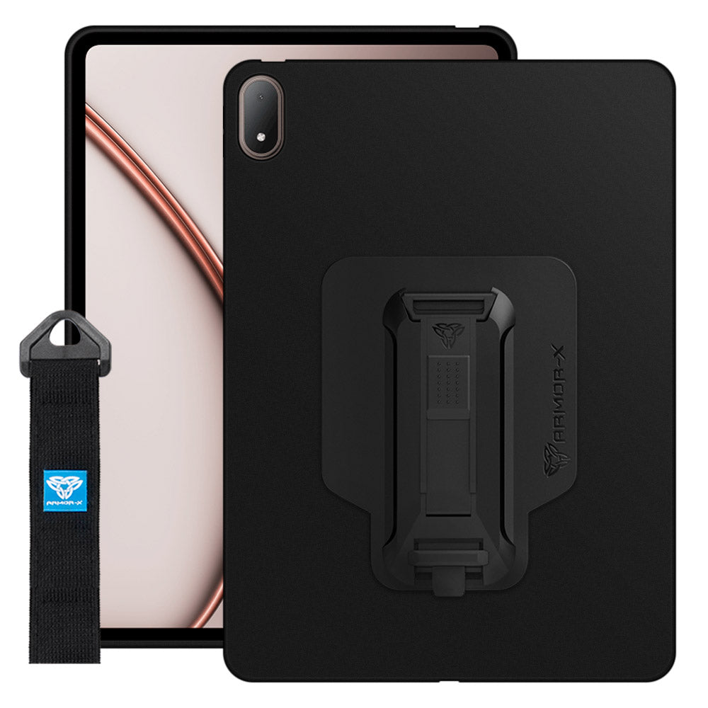ARMOR-X OnePlus Pad 4 shockproof case, impact protection cover with hand strap and kick stand. One-handed design for your workplace.