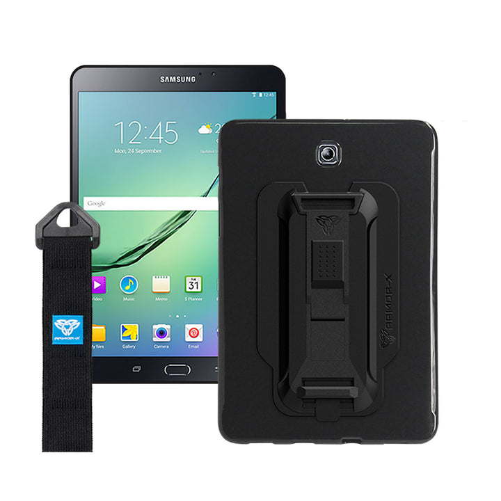 PXS-SS27 | Samsung Galaxy Tab S2 8.0 T719N T715 T710 | Shockproof Case w/ Kickstand & hand strap & X-Mount