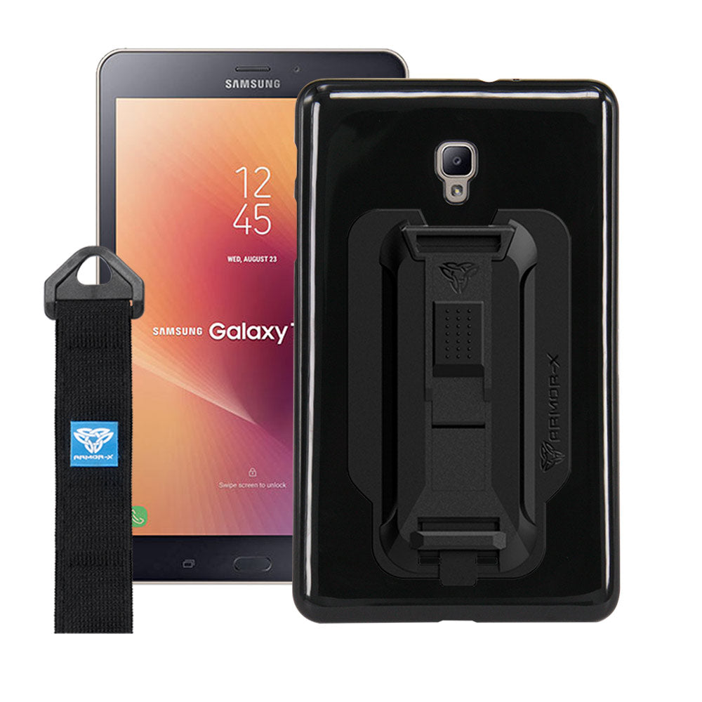 PXS-SS35 | Samsung Galaxy Tab A 8.0 (2017) T380 T385 LTE | Shockproof Case w/ Kickstand & hand strap & X-Mount