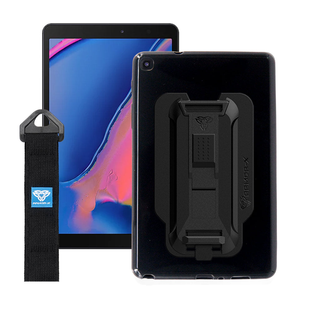 PXS-SS42 | Samsung Galaxy Tab A 8.0 & S Pen (2019) P200 P205 | Shockproof Case w/ Kickstand & hand strap & X-Mount