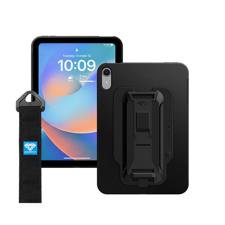 PXS-iPad-M8 | iPad mini 8 | Shockproof Case w/ Kickstand &amp; hand strap &amp; X-Mount