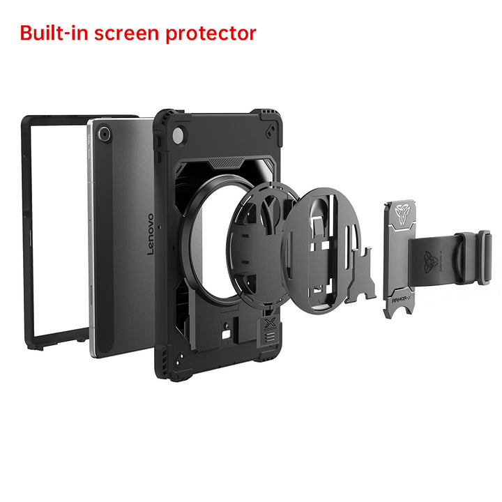 ARMOR-X Lenovo Tab K10 Gen 2 TB311 / Lenovo Tab ( 10.1" TB311 ) Healthcare-ready medical-grade rugged case with disinfection-ready construction, MIL-STD-810H drop protection, rainproof design, silicone hand strap, kickstand, and X-DOCK modular ecosystem for clinical workflows.