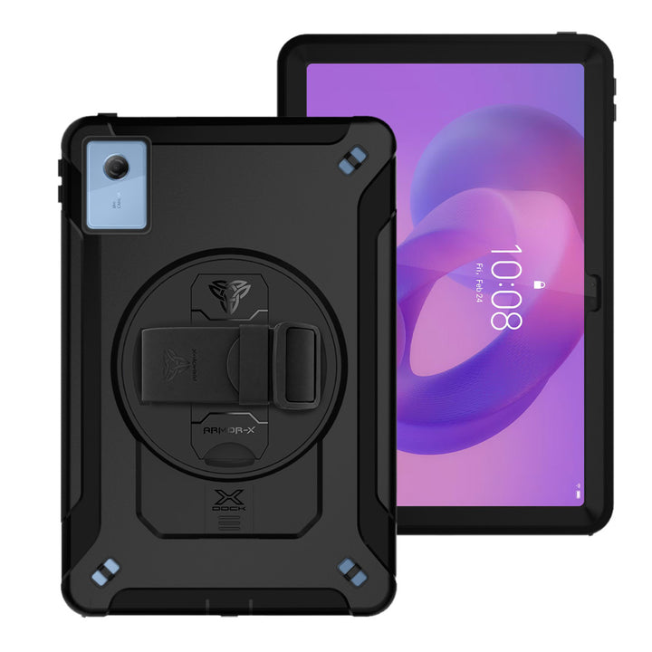 ARMOR-X Lenovo Tab K11 (Gen 2) / Lenovo Idea Tab ( 11" TB336 ) Healthcare-ready medical-grade rugged case with disinfection-ready construction, MIL-STD-810H drop protection, rainproof design, silicone hand strap, kickstand, and X-DOCK modular ecosystem for clinical workflows.
