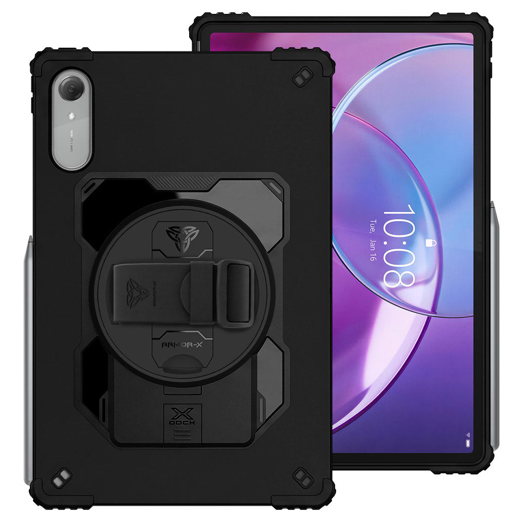 ARMOR-X Lenovo Idea Tab Pro (Gen 2) TB390 Healthcare-ready medical-grade rugged case with disinfection-ready construction, MIL-STD-810H drop protection, rainproof design, silicone hand strap, kickstand, and X-DOCK modular ecosystem for clinical workflows. Compatible with Lenovo Tab Pen Plus / Pro. Compatible with Lenovo Keyboard for Idea Tab Pro (Gen 2).