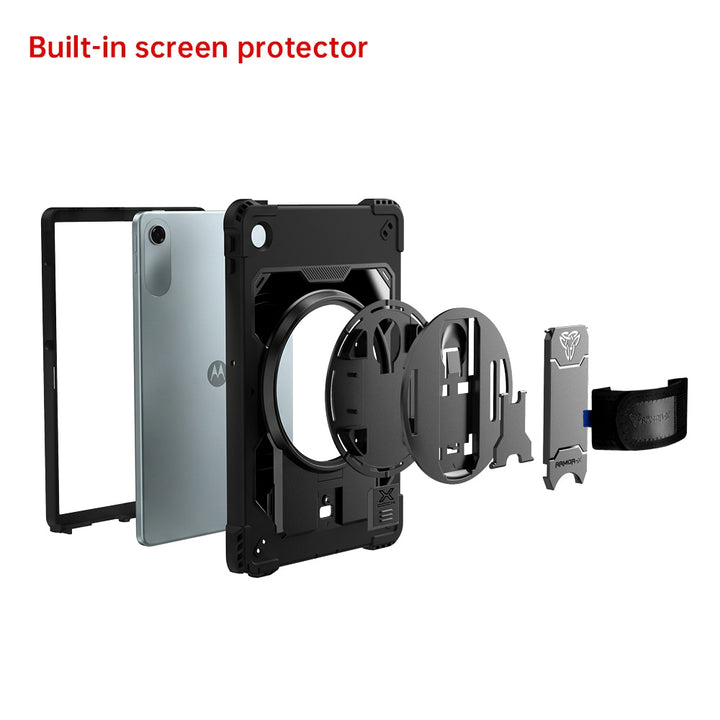 ARMOR-X Motorola Moto Pad 60 Lite case. Whether you need a card reader, portable printer, HDMI or Lan connection, extra battery life or additional storage, you can select and attach the modules that best suit your workflow.