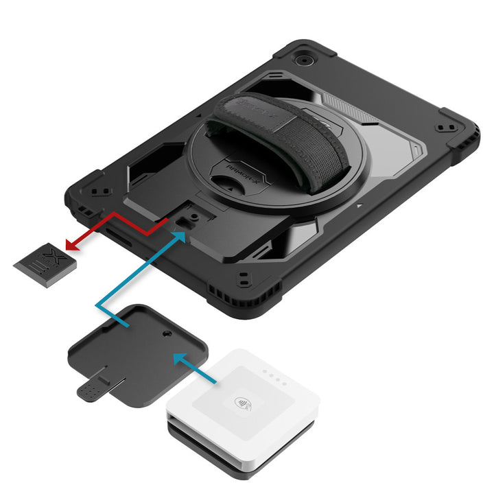 ARMOR-X Motorola Moto Pad case. Whether you need a card reader, portable printer, HDMI or Lan connection, extra battery life or additional storage, you can select and attach the modules that best suit your workflow.