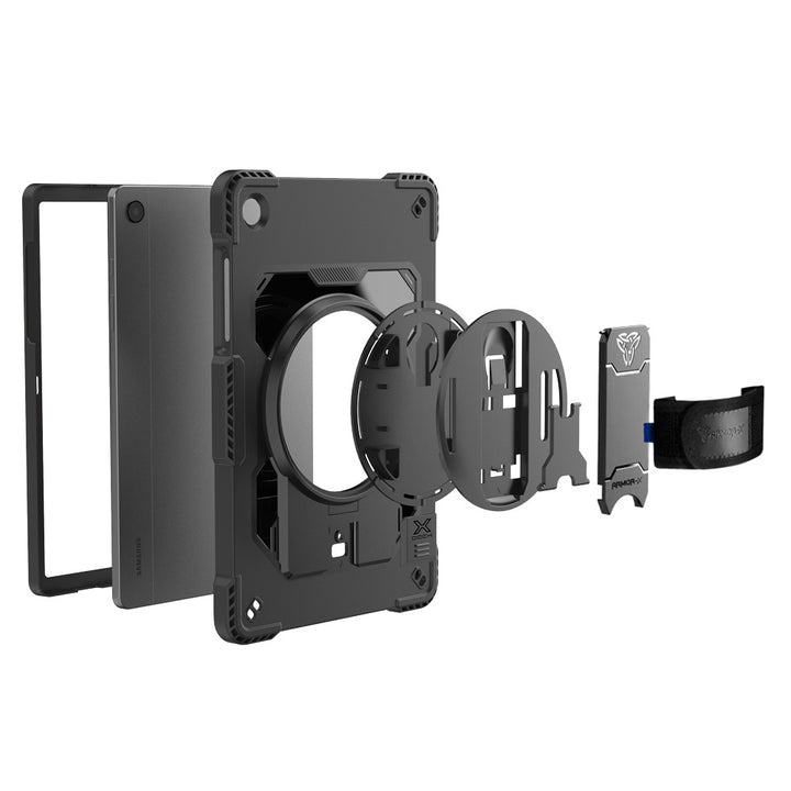 ARMOR-X Samsung Galaxy Tab case. Whether you need a card reader, portable printer, HDMI or Lan connection, extra battery life or additional storage, you can select and attach the modules that best suit your workflow.