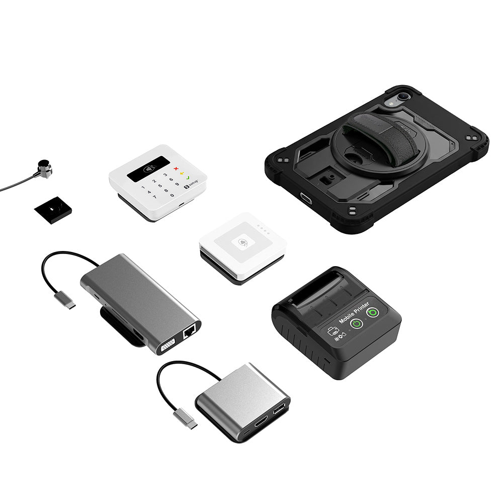 ARMOR-X iPad mini (A20 Pro) case. Whether you need a card reader, portable printer, HDMI or Lan connection, extra battery life or additional storage, you can select and attach the modules that best suit your workflow.
