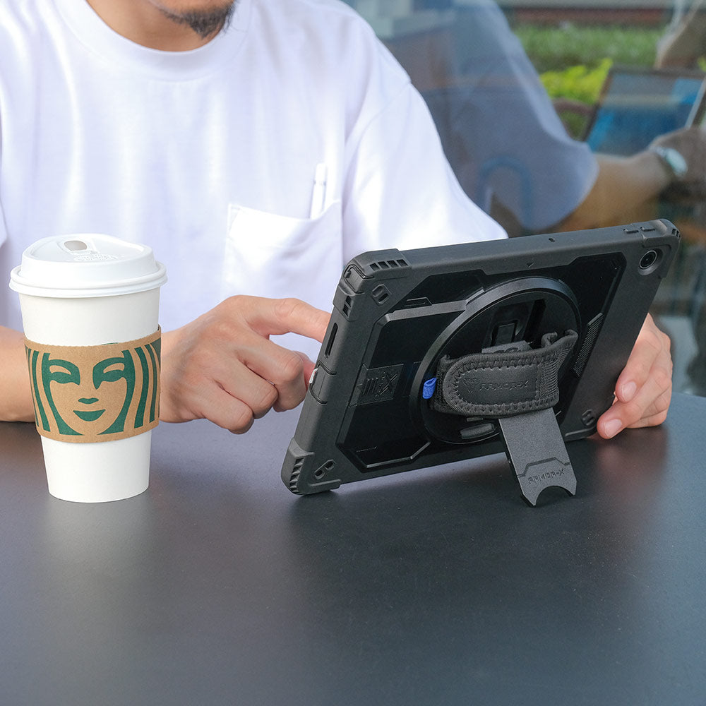 ARMOR-X Samsung Galaxy Tab case. Whether you need a card reader, portable printer, HDMI or Lan connection, extra battery life or additional storage, you can select and attach the modules that best suit your workflow.