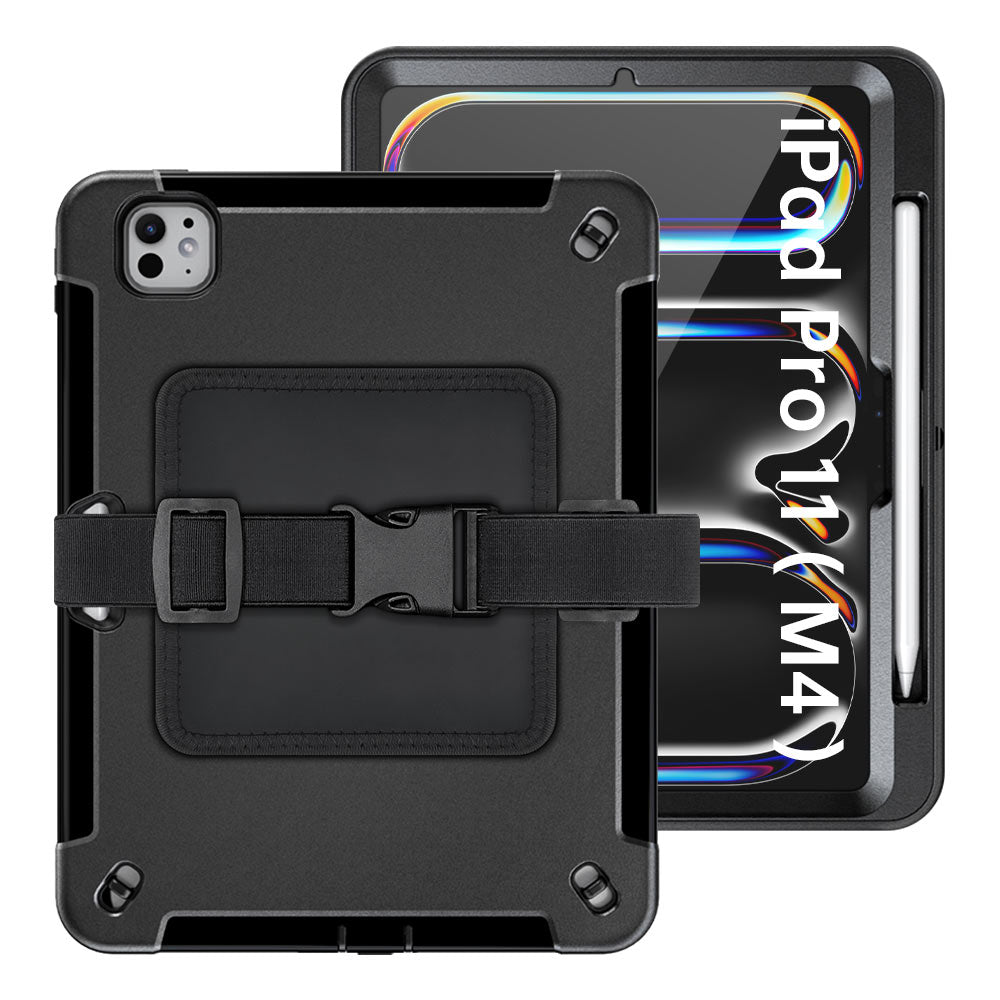 ARMOR-X iPad Pro 11 ( M4 ) shockproof case kneeboard with leg strap. Suitable for pilots, truck drivers, production workers, laboratory workers and anyone else who does not have a free hand to hold their tablet but still want to take a look at your tablet or take notes.